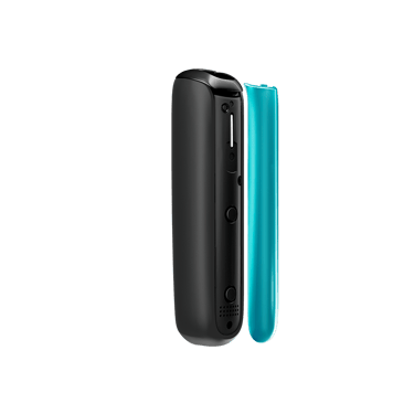 Ocean Blue Ploom Aura front panel side view