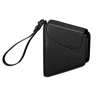 Front view of a closed Duo Carry Case Jet Black.