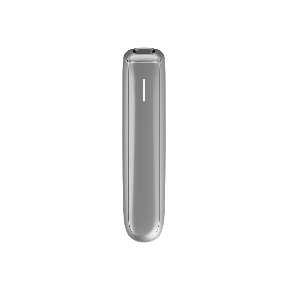 The sleek Ploom AURA Lunar Silver device is a discreet companion always with you