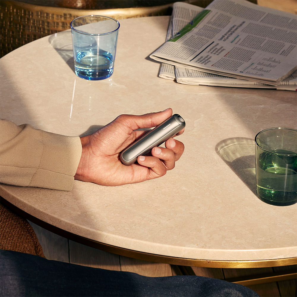 The Ploom AURA Lunar Silver is a sleek and convenient device easy to handle