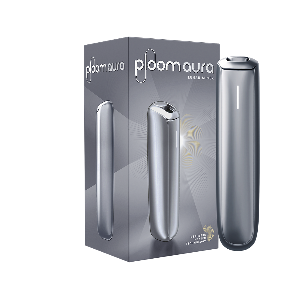 Ploom AURA Lunar Silver pack with device