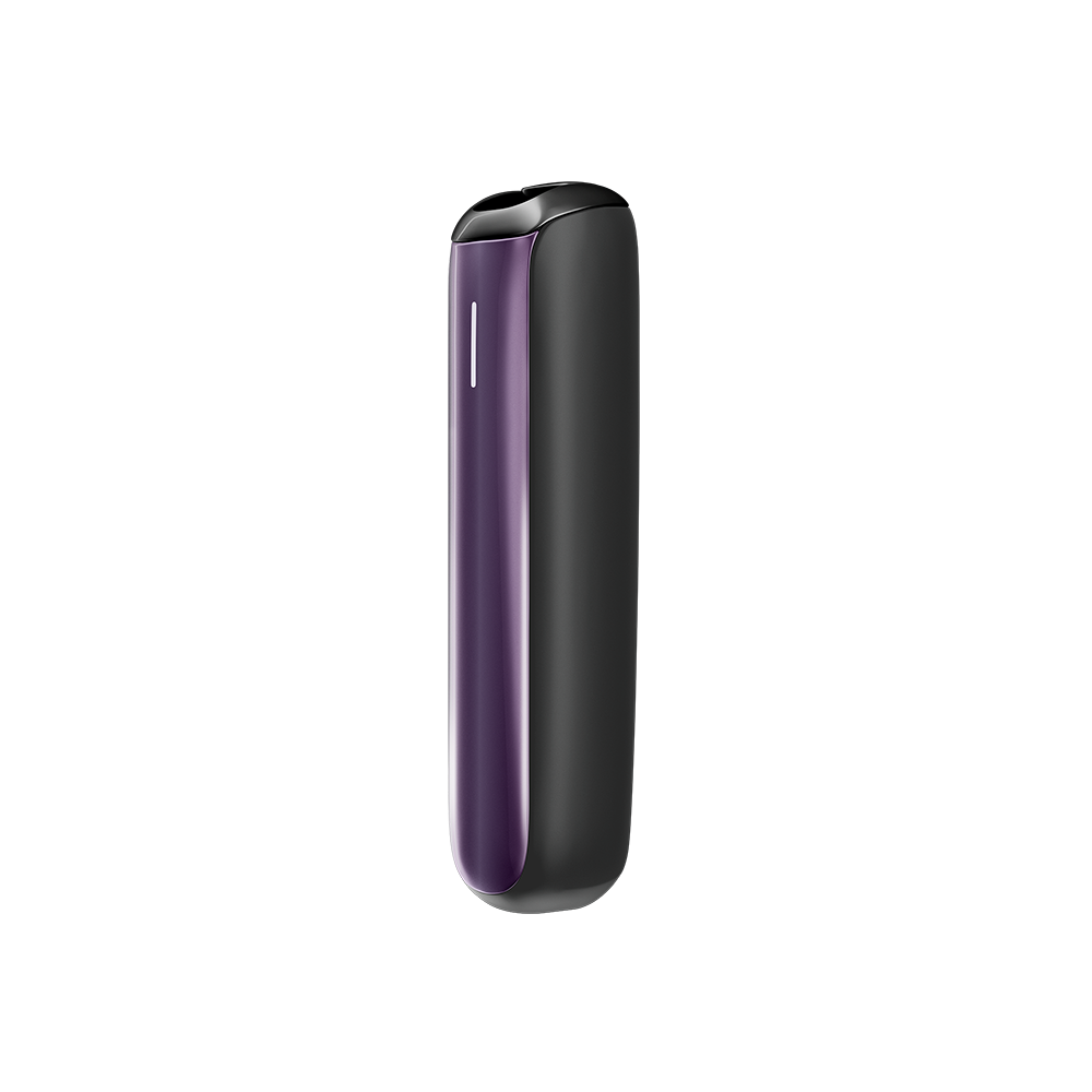 Side view of Ploom Aura front panel accessory in Lavender color.