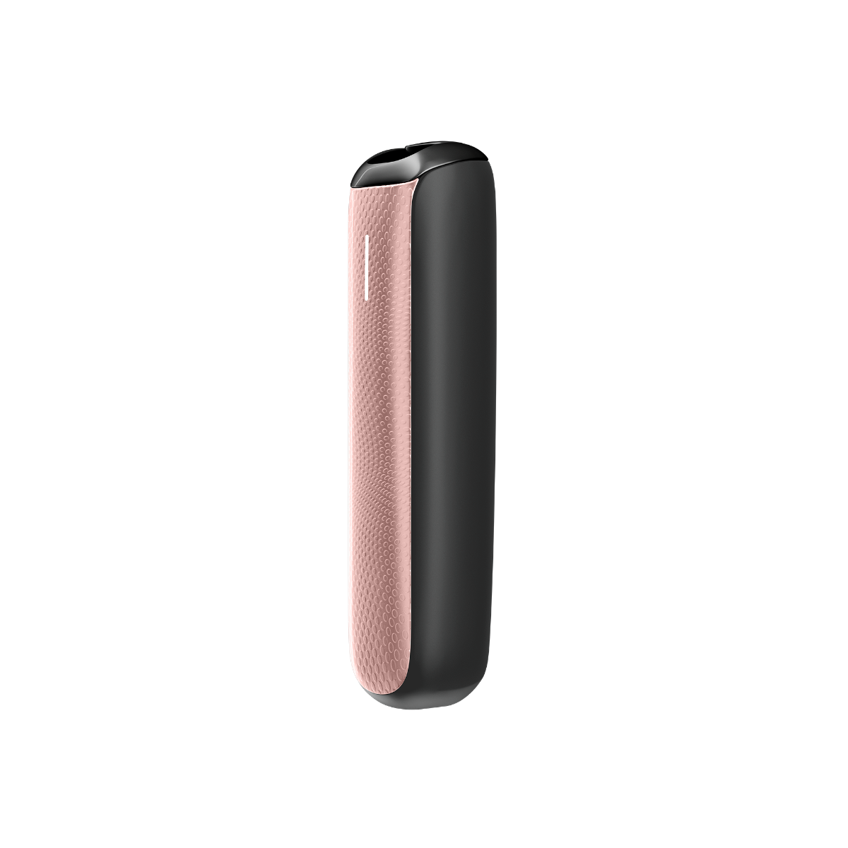 Side view of Ploom Aura front panel accessory in Rose Gold Augmented Pattern color.