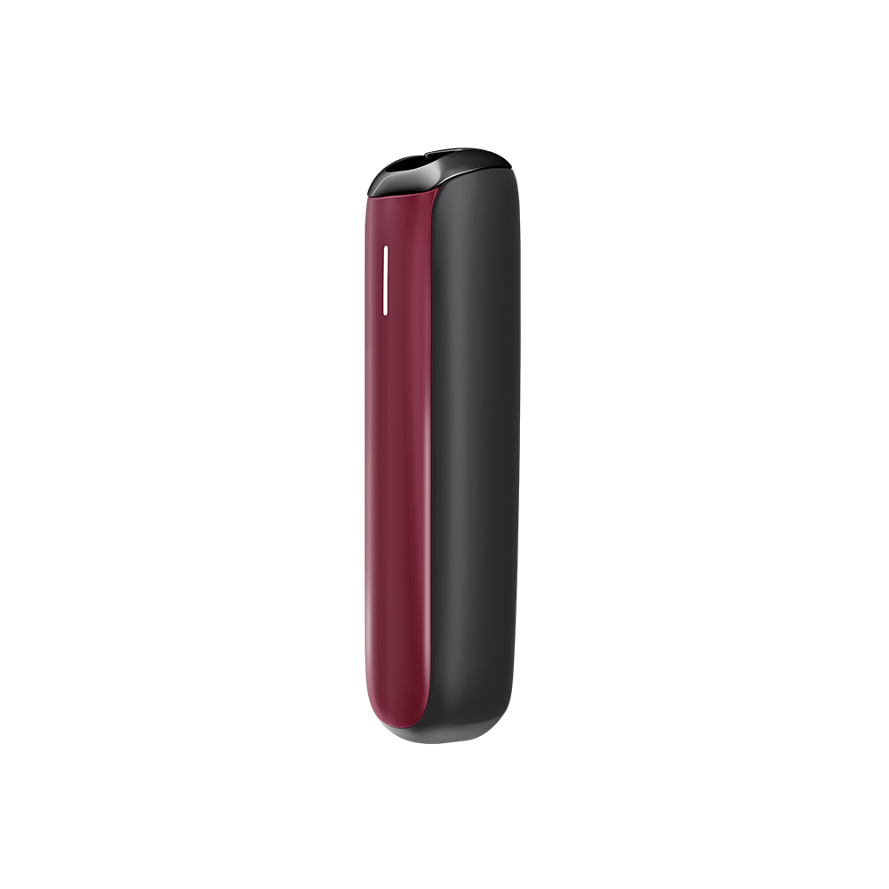 Side view of Ploom Aura front panel accessory in Dark Orchid color.
