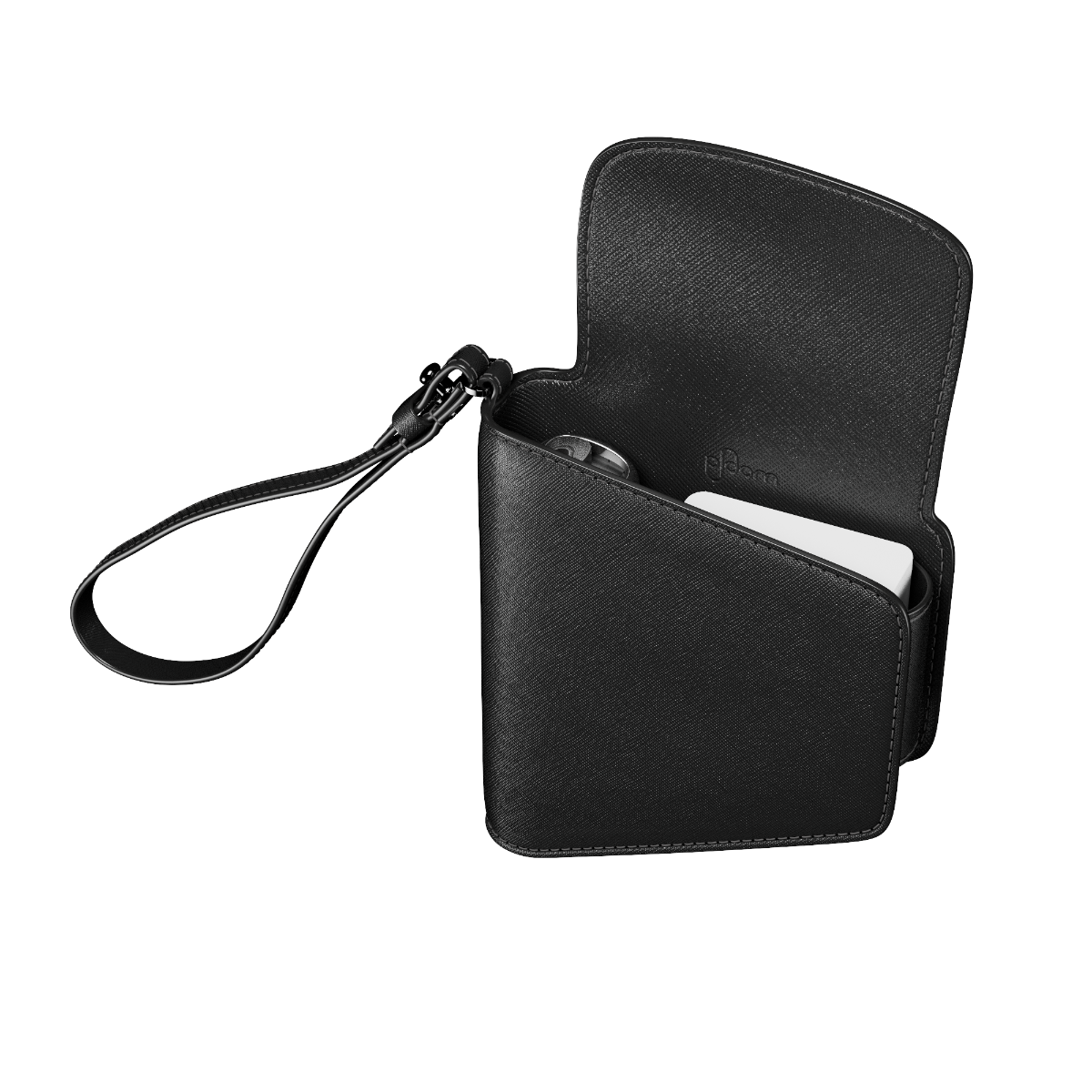 Lateral view of an empty and open Jet Black Duo Carry Case