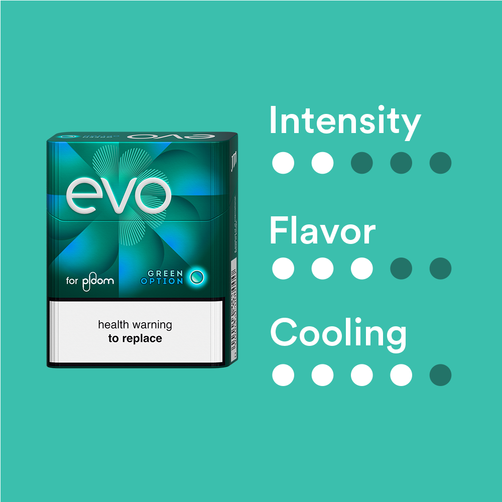Ploom EVO Sticks Green Option attributes: Intensity noted 2/5