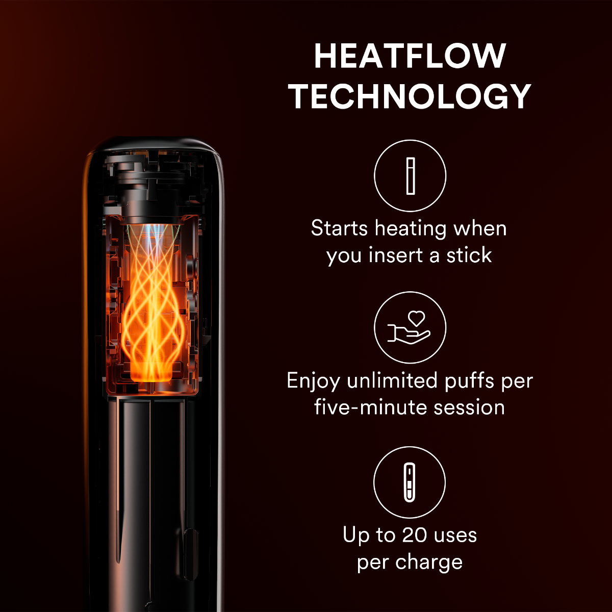 Ploom AURA Lunar Silver features Smart Heatflow Technology