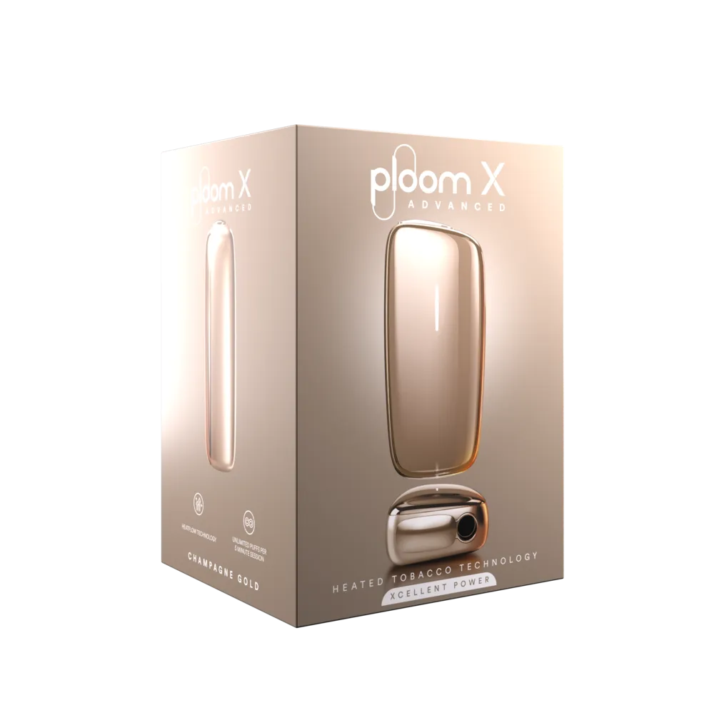 Ploom X Advanced Champagne Gold secondary right angle packaging
