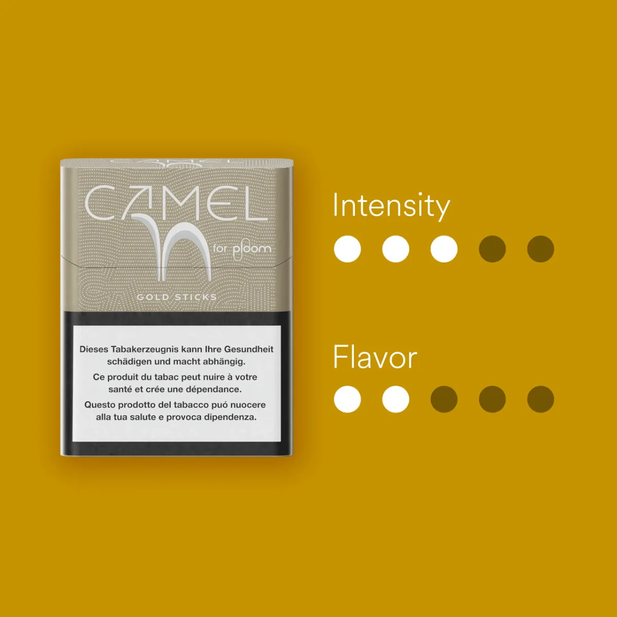 Camel Gold sticks for Ploom attributes
