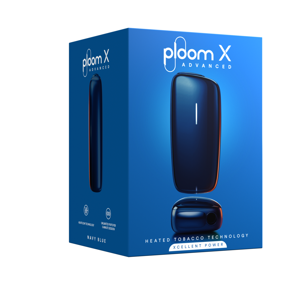 Ploom X Advanced Navy Blue secondary front packaging

