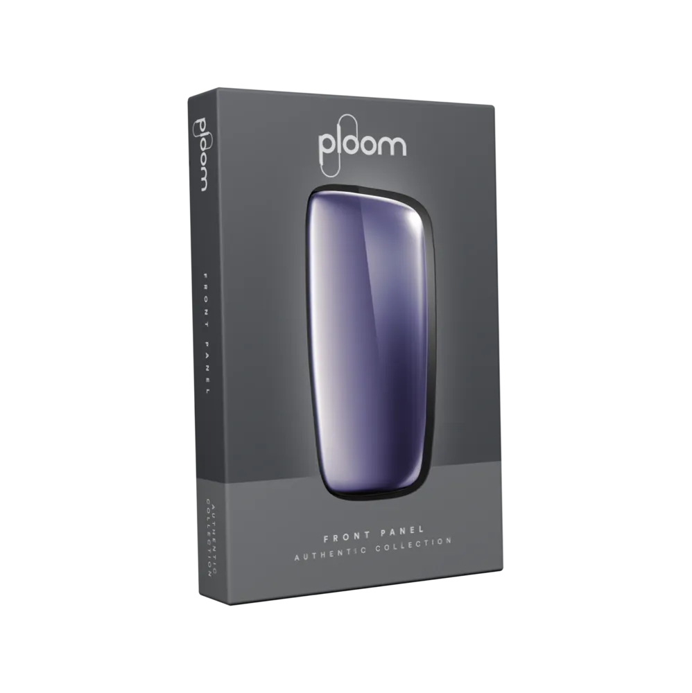 Vue latérale du packaging du front panel lavender pour Ploom X Advanced
