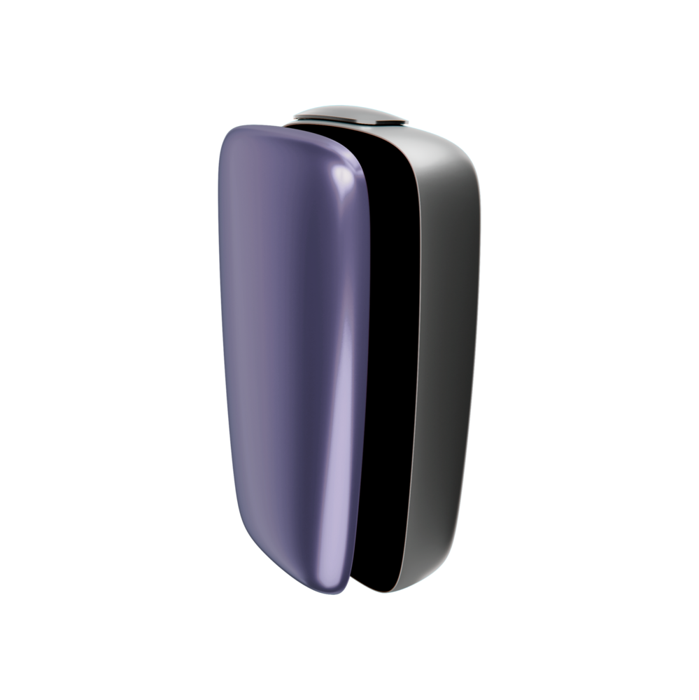 Front panel lavender clipsé sur Ploom X Advanced - vue latérale
